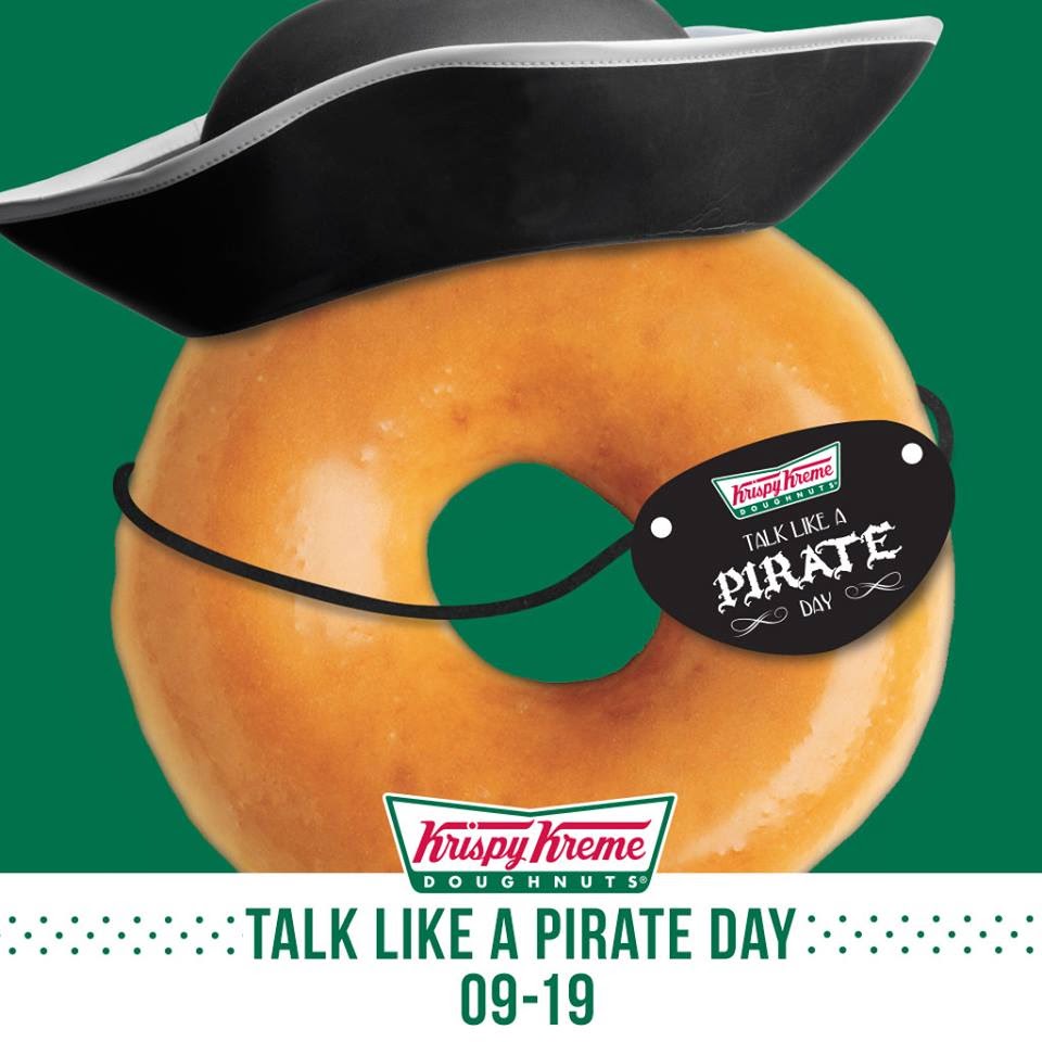 Free Krispy Kreme This Friday, Sept 19th Talk Like A Pirate Day · The